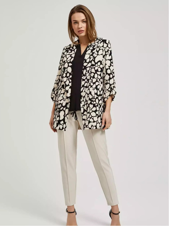 Moodo Blazer nero e crema da donna a fantasia Moodo
