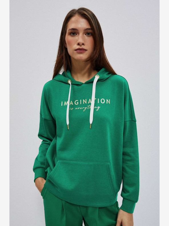 Moodo Felpa con cappuccio verde da donna Moodo