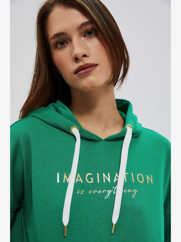 Moodo Felpa con cappuccio verde da donna Moodo