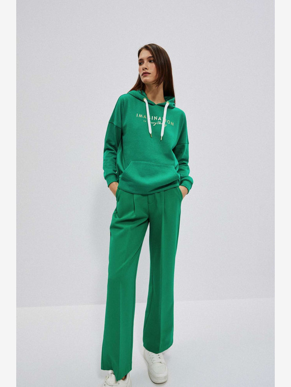 Moodo Felpa con cappuccio verde da donna Moodo