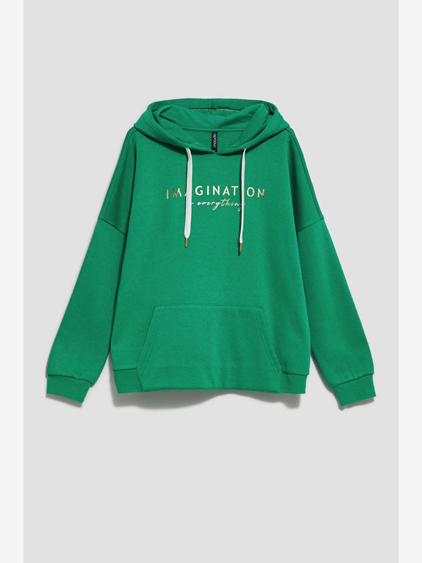 Moodo Felpa con cappuccio verde da donna Moodo