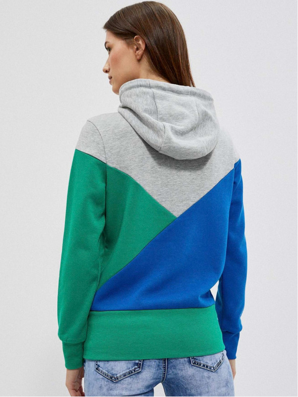 Moodo Felpa con zip da donna grigio e verde Moodo