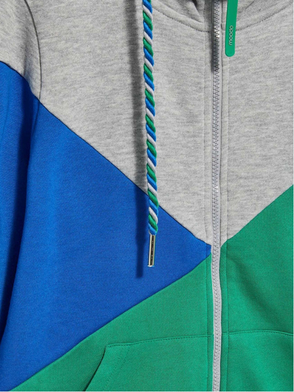 Moodo Felpa con zip da donna grigio e verde Moodo