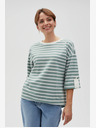Moodo Felpa a righe bianca e verde da donna Moodo