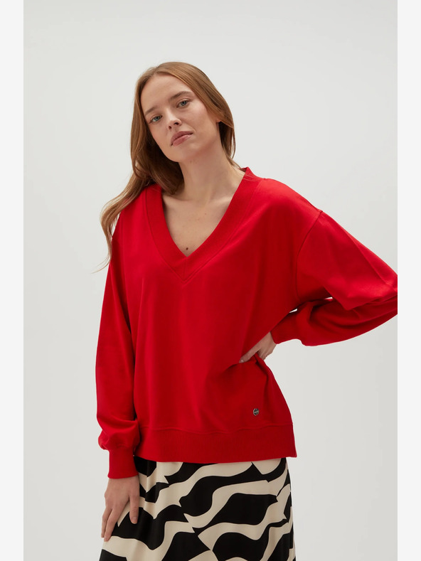 Moodo Felpa con cappuccio rossa da donna Moodo