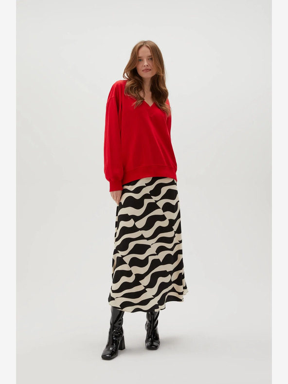 Moodo Felpa con cappuccio rossa da donna Moodo