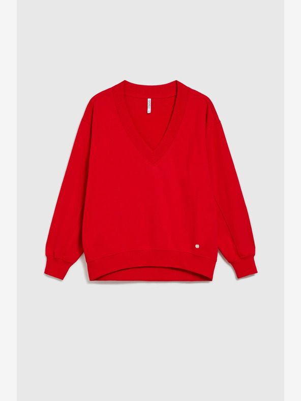 Moodo Felpa con cappuccio rossa da donna Moodo