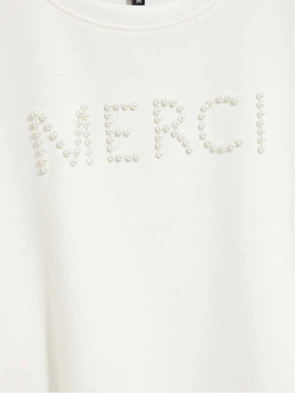 Moodo Felpa da donna bianca con cappuccio Moodo