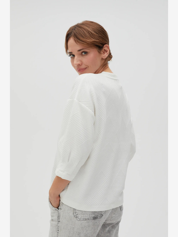 Moodo Felpa da donna bianca con cappuccio Moodo