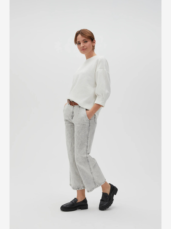 Moodo Felpa da donna bianca con cappuccio Moodo