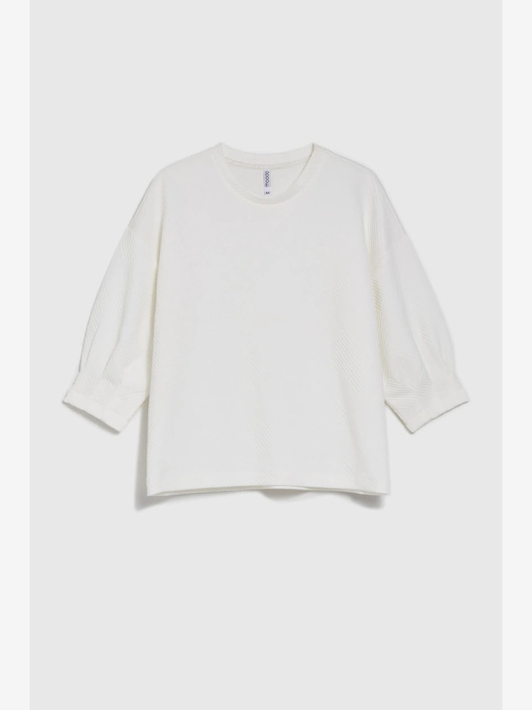 Moodo Felpa da donna bianca con cappuccio Moodo