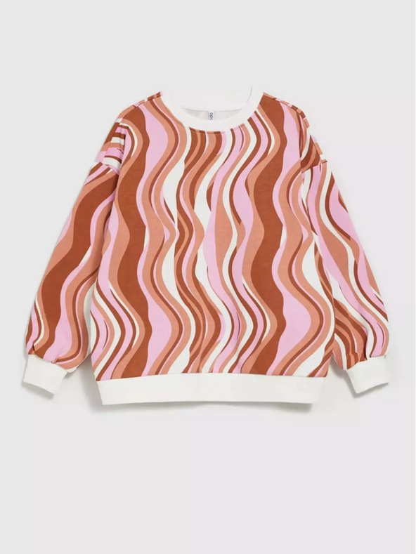 Moodo Felpa da donna rosa e marrone a fantasia Moodo