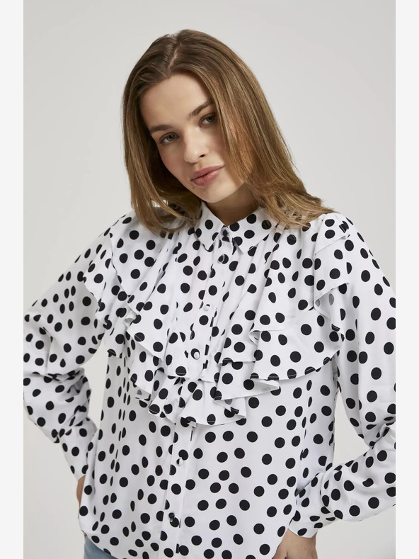 Moodo Camicia a pois bianca e nera da donna Moodo
