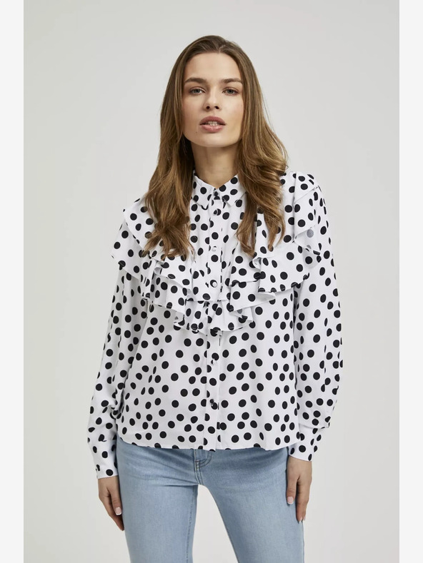 Moodo Camicia a pois bianca e nera da donna Moodo