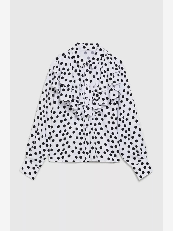 Moodo Camicia a pois bianca e nera da donna Moodo