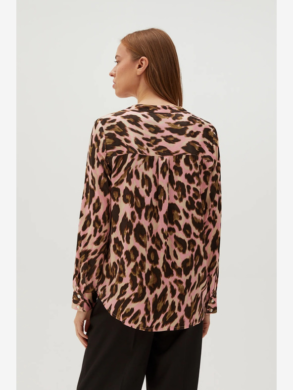 Moodo Camicetta marrone e rosa da donna a fantasia Moodo