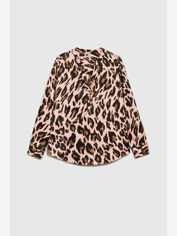 Moodo Camicetta marrone e rosa da donna a fantasia Moodo