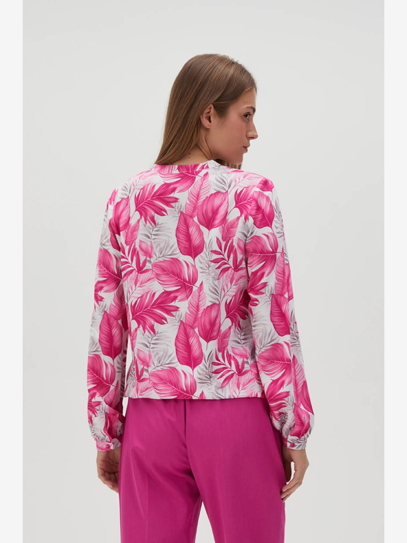 Moodo Camicetta da donna bianca e rosa a fantasia Moodo