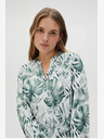Moodo Camicetta da donna bianca e verde a fantasia Moodo