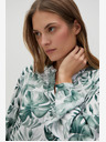 Moodo Camicetta da donna bianca e verde a fantasia Moodo