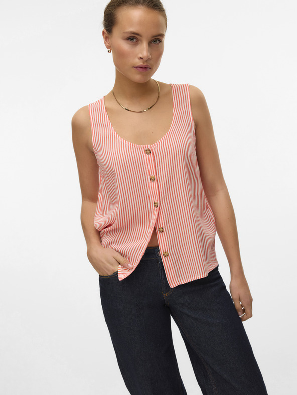 Vero Moda Camicetta da donna a righe bianche e arancioni Vero Moda