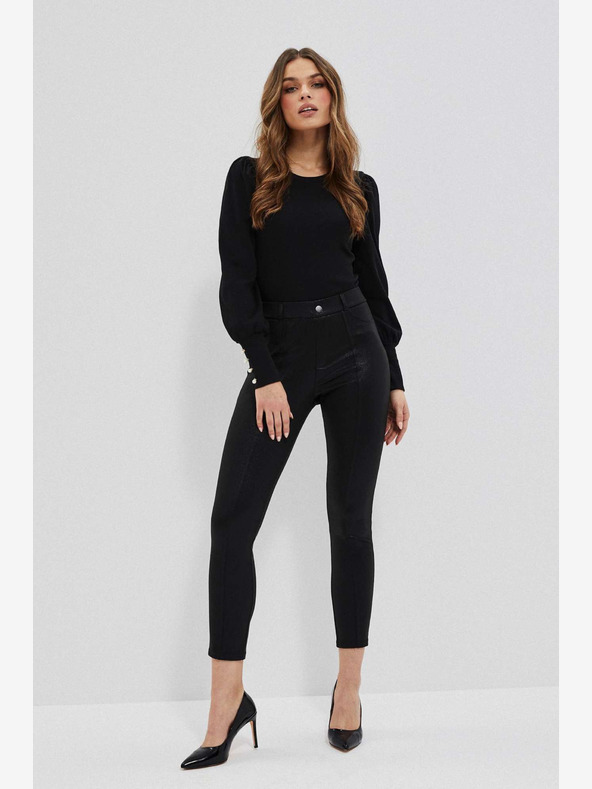 Moodo Leggings neri da donna lucidi Moodo