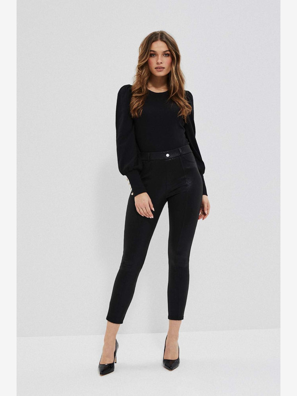 Moodo Leggings neri da donna lucidi Moodo
