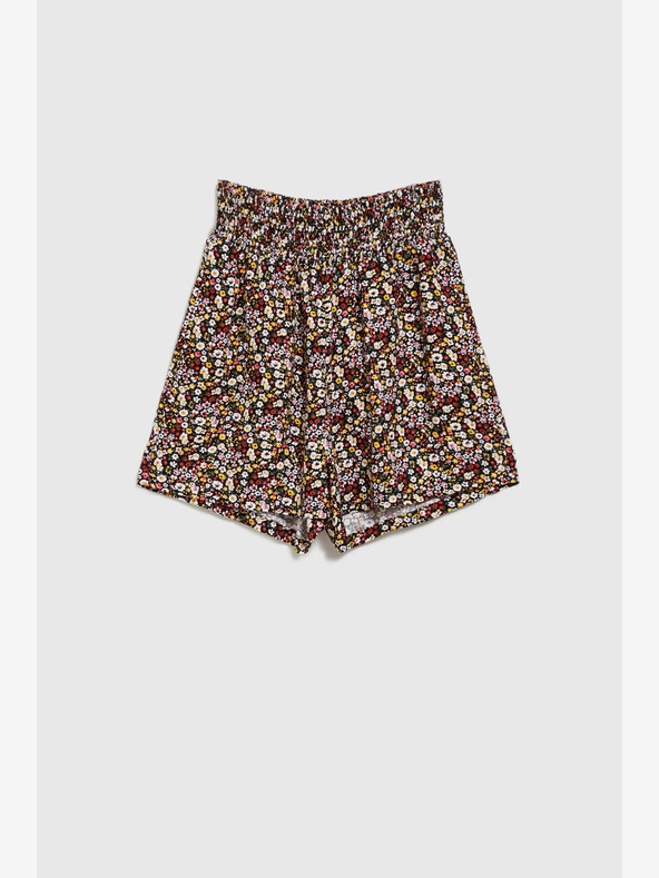 Moodo Pantaloncini neri da donna con motivo floreale Moodo