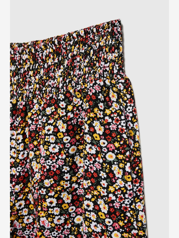 Moodo Pantaloncini neri da donna con motivo floreale Moodo