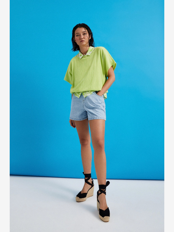 Moodo Pantaloncini di jeans blu chiaro da donna Moodo