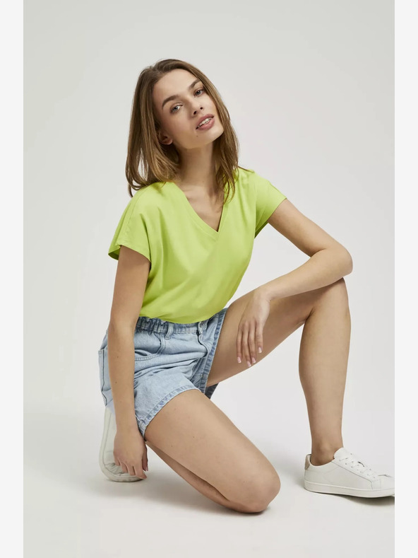 Moodo Pantaloncini di jeans blu chiaro da donna Moodo