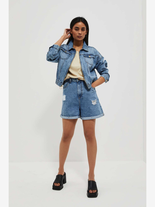 Moodo Pantaloncini in denim blu da donna Moodo