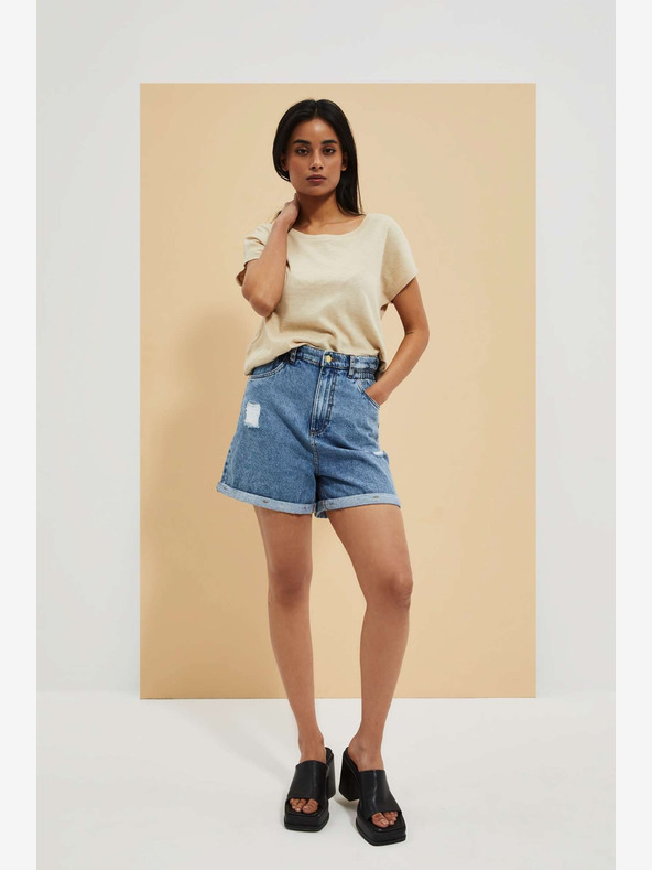 Moodo Pantaloncini in denim blu da donna Moodo