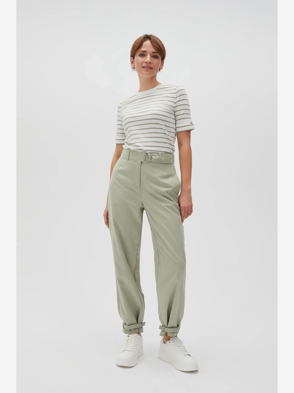 Moodo Pantaloni da donna verde chiaro Moodo