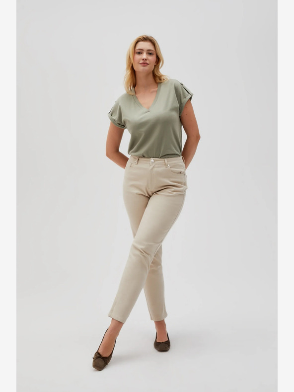 Moodo Pantaloni beige da donna Moodo