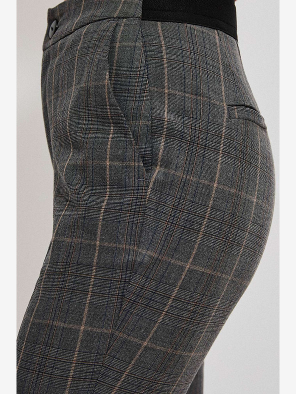 Moodo Pantaloni a quadri da donna grigi Moodo