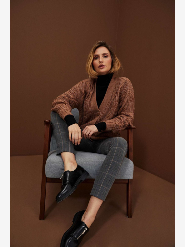 Moodo Pantaloni a quadri da donna grigi Moodo