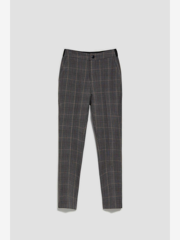Moodo Pantaloni a quadri da donna grigi Moodo