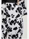 Moodo Pantaloni floreali bianchi e neri da donna Moodo