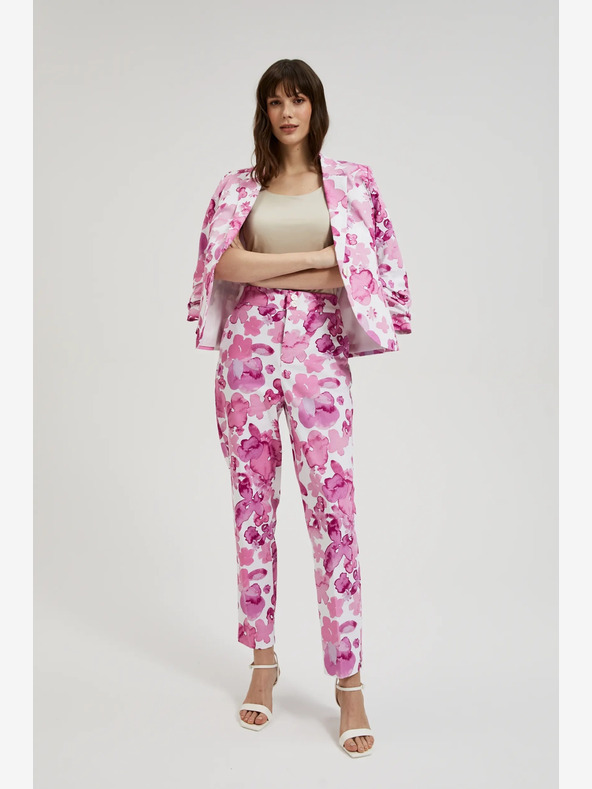 Moodo Pantaloni floreali rosa da donna Moodo