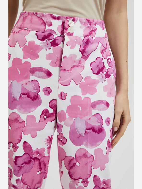 Moodo Pantaloni floreali rosa da donna Moodo
