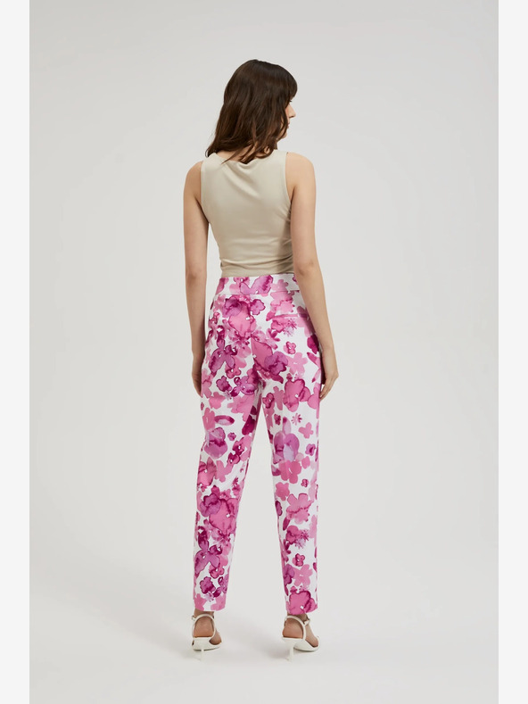 Moodo Pantaloni floreali rosa da donna Moodo