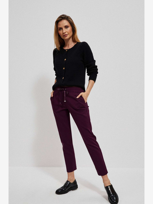 Moodo Pantaloni bordeaux da donna Moodo