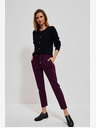 Moodo Pantaloni bordeaux da donna Moodo