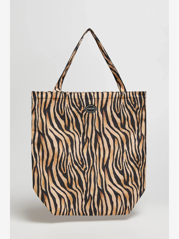 Moodo Borsa da donna Moodo bianca e marrone a fantasia