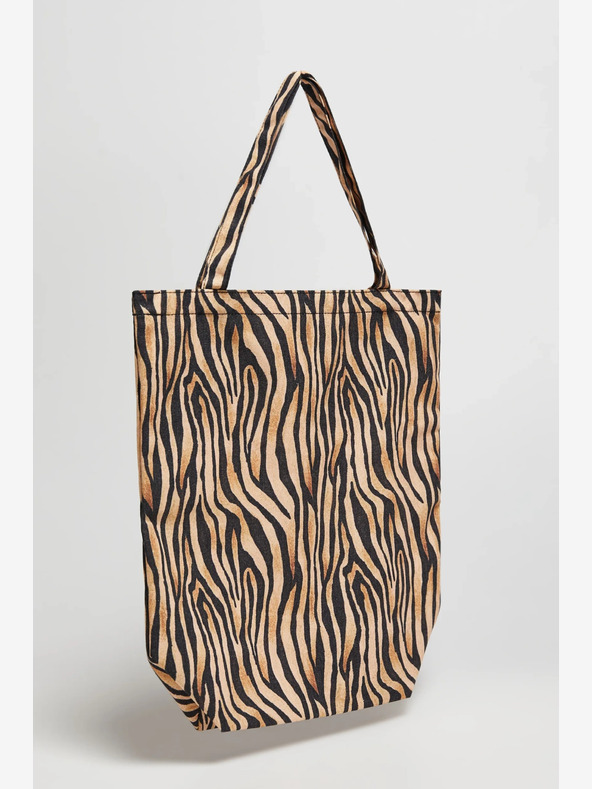 Moodo Borsa da donna Moodo bianca e marrone a fantasia