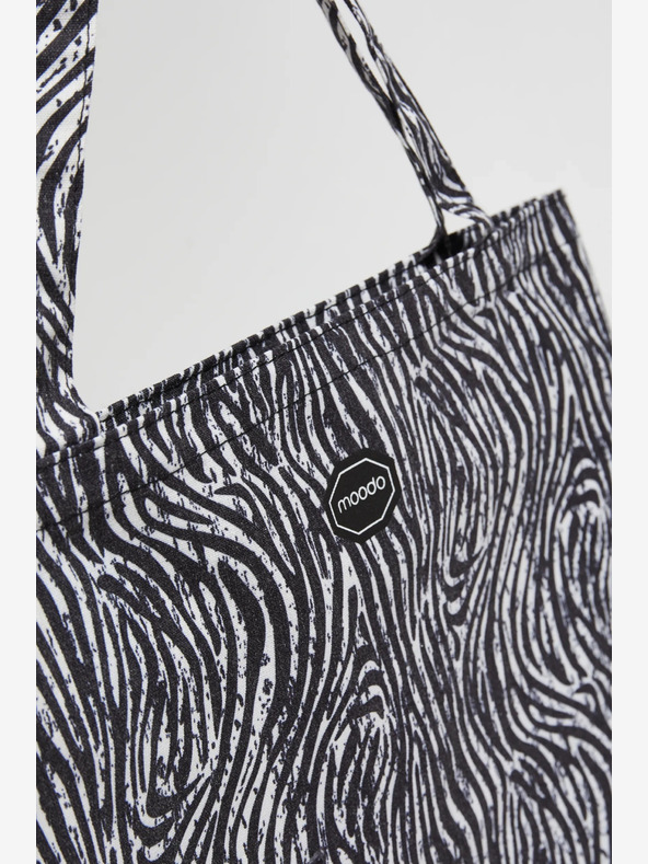 Moodo Borsa a fantasia Moodo bianca e nera da donna