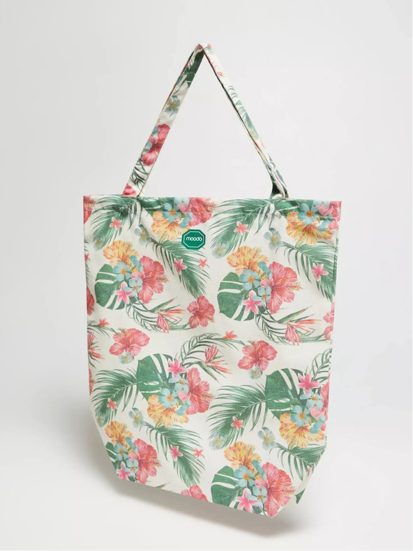 Moodo Borsa da donna a fantasia verde e panna Moodo