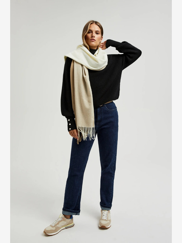 Moodo Sciarpa da donna beige e marrone Moodo