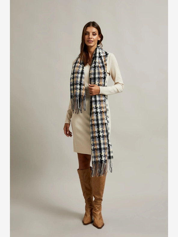 Moodo Sciarpa a quadri da donna marrone-grigio Moodo